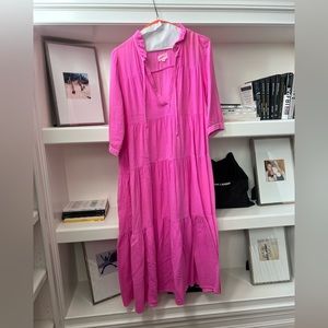 Honorine long pink dress